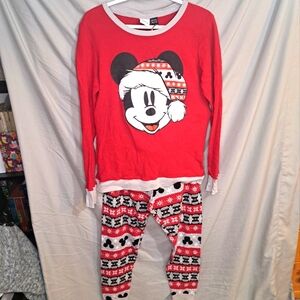 ⚡️2 For $15⚡️omen's Disney Mickey Mouse Pajama set Waffle material size xxl